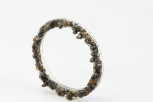 "Water Rising" Resin & Found Stones Bangle or Necklace component